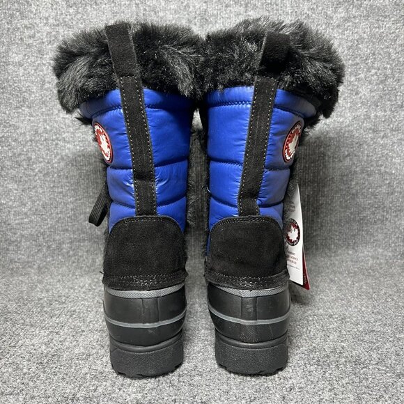 Canada Weather Gear Calie Boots Womens 6 Blue Black Faux Fur Waterproof Snow NEW - Picture 4 of 11